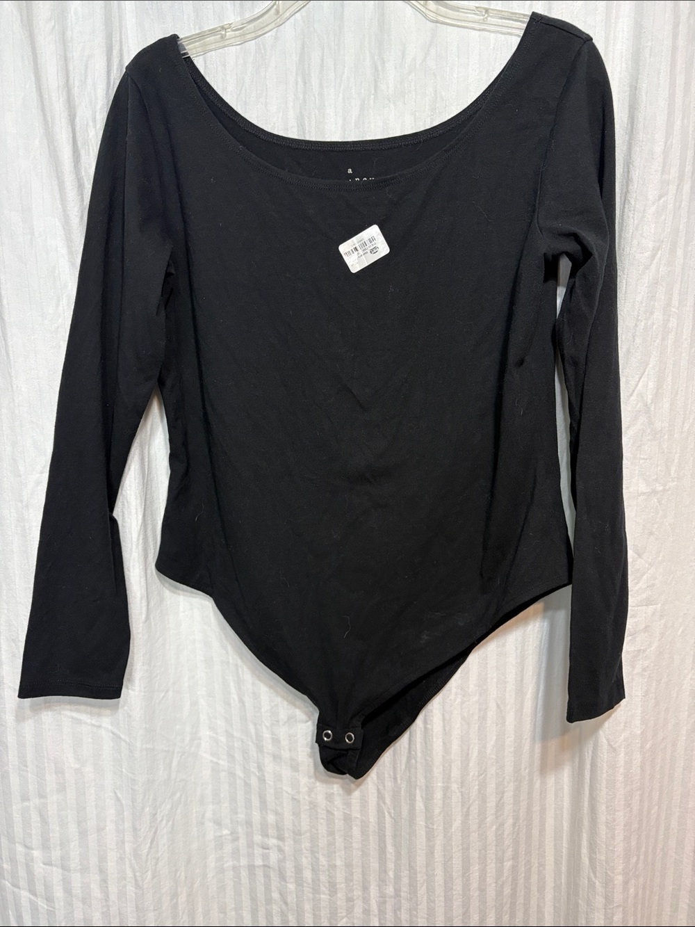 a new day Black Long-Sleeve Scoop Neck Bodysuit